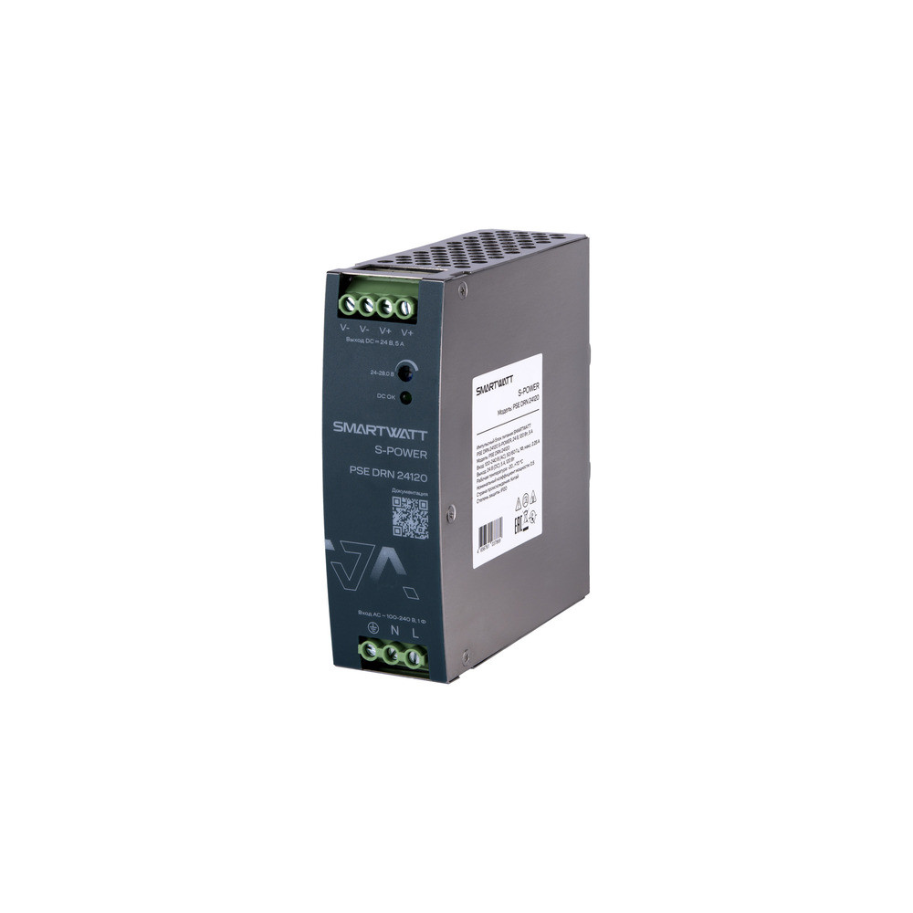 Импульсный блок питания SMARTWATT PSE DRN 24120 S-POWER, 24 В, 120 Вт, 5 А (SMARTWATT) 4512020450022