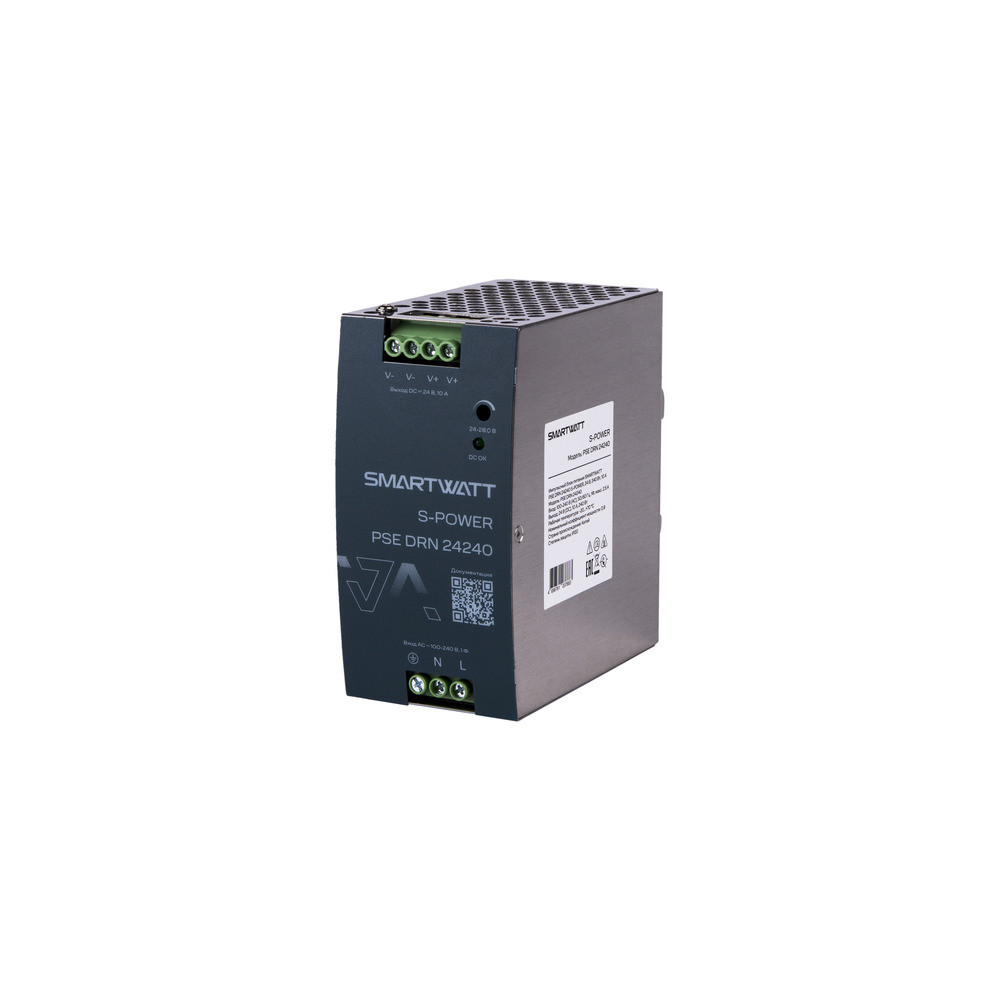 Импульсный блок питания SMARTWATT PSE DRN 24240 S-POWER, 24 В, 240 Вт, 10 А (SMARTWATT) 4512020450023