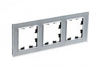 Рамка трехпостовая ATLASDESIGN NATURE, ОРГАНИЧЕСКОЕ СТЕКЛО АЛЮМИНИЙ (Systeme Electric) ATN320303