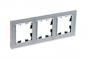 Рамка трехпостовая ATLASDESIGN NATURE, ОРГАНИЧЕСКОЕ СТЕКЛО АЛЮМИНИЙ (Systeme Electric) ATN320303