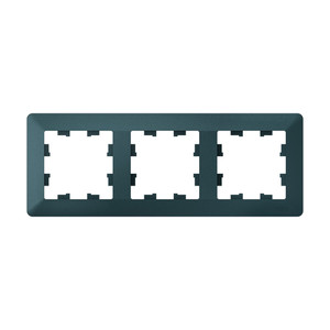 ATLASDESIGN AIR 3-постовая РАМКА, ИЗУМРУД/дымчатый черный (Systeme Electric) ATN220803