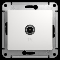 GLOSSA Розетка телевизионная TV одиночная в рамку 1дБ белая (Systeme Electric) GSL000191