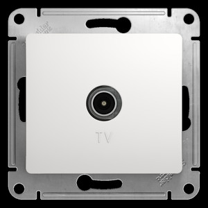 GLOSSA Розетка телевизионная TV одиночная в рамку 1дБ белая (Systeme Electric) GSL000191