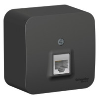 Розетка BLANCA наружная компьютерная RJ45, кат.5e, с изолирующей пластиной, антрацит (Systeme Electric) BLNIA045006