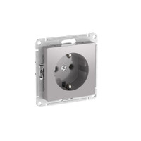 ATLASDESIGN РОЗЕТКА с заземлением, 16А, быстрозажимные клеммы, АЛЮМИНИЙ (Systeme Electric) ATN000343S