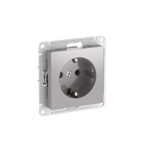 ATLASDESIGN РОЗЕТКА с заземлением, 16А, быстрозажимные клеммы, АЛЮМИНИЙ (Systeme Electric) ATN000343S