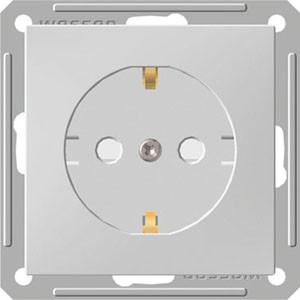 Розетка W59 скрытая, с заземлением, со шторками,  16А, механизм, белый (Systeme Electric) RS16-152-1-86