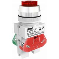 Выключатель кнопочный ВK-22 ABLFP диам. 22мм зеленый LED 24В AC/DC (Dekraft) 25069DEK