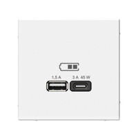 ARTGALLERY USB розетка A + тип-C 45Вт высокоскор.заряд. QC, PD, механизм, лотос (Systeme Electric) GAL001329