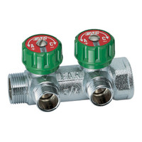 Коллектор регулирующий 3/4  ВР-НР с 2 отводами 1/2 EU с вставкой под плоское уплотнение (FAR) FK 3821 3412UN