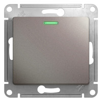 Выключатель одноклавишный, с подсветкой, механизм схема 1а, платина (Systeme Electric) GSL001213