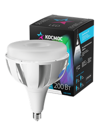Лампа светодиодная LED 200Вт 220В E40 D170х248 4500К белый 19000 лм (Космос) KHWLED200WE4045