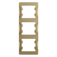 GLOSSA Рамка 3 поста вертикальная титан (Systeme Electric) GSL000407