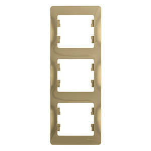 GLOSSA Рамка 3 поста вертикальная титан (Systeme Electric) GSL000407