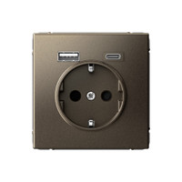 ARTGALLERY розетка 16А с 2 USB A+C, 5В/2,4А/3,0А, 2х5В/1,5А, механизм, мокко (Systeme Electric) GAL000632