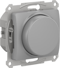 GLOSSA СВЕТОРЕГУЛЯТОР (диммер) повор-нажим, LED, RC, 400Вт, мех.,  АЛЮМИНИЙ (Systeme Electric) GSL000323