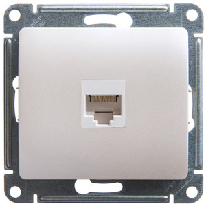 GLOSSA Розетка компьютерная RJ45 категория 5E перламутр в рамку (Systeme Electric) GSL000681K
