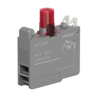 Контактный блок с клеммными зажимами под винт со светодиодом на 9-24В, красный (DKC) MC-L24RPS