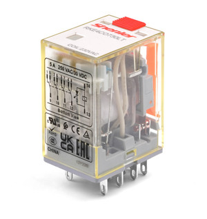 Реле промежуточное, тест-кнопка с блокировкой (Shenler) RKE4CO730LT