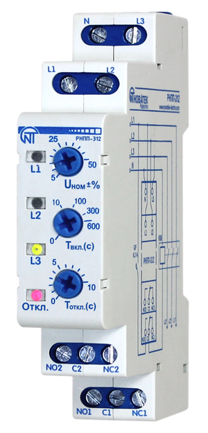 Реле напряжения трехфазное РНПП-312 одномодульное (Новатек-Электро) 3425600312