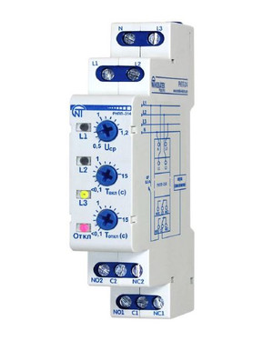 Реле напряжения трехфазное РНПП-314 одномодульное АВП (Новатек-Электро) 3425600314