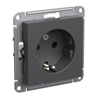 ATLASDESIGN РОЗЕТКА с заземлением, 16А, механизм, БАЗАЛЬТ (Systeme Electric) ATN001443