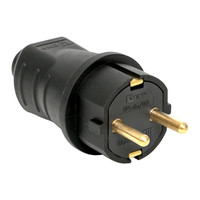 Вилка прямая каучуковая 230В 2P+PE 16A IP44 Марс (EKF) RPS-011-16-230-44