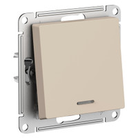 ATLASDESIGN выключатель одноклавишный с подсветкой, сх.1а, 10АХ, мех., ПЕСОЧНЫЙ (Systeme Electric) ATN001213