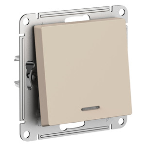 ATLASDESIGN выключатель одноклавишный с подсветкой, сх.1а, 10АХ, мех., ПЕСОЧНЫЙ (Systeme Electric) ATN001213
