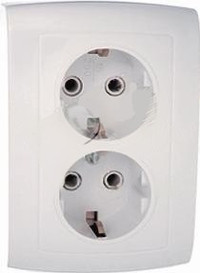 Елизавета Розетка 2 поста скрытая с заземлением белый РС16-762 (Кунцево-Электро) 5558