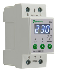 Реле контроля напряжения 1L 230В AC 63А (Релеон) RV111823063