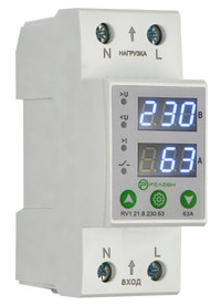 Реле контроля напряжения и тока 1L 230В AC 63А (Релеон) RV121823063