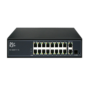 Коммутатор неуправляемый 16 портов RJ45/SFP 10 100 Мб/с PoE 300Вт (RVI) RVi-1NS16F-1T-1C
