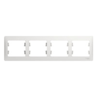 GLOSSA Рамка горизонтальная 4 поста белая (Systeme Electric) GSL000104