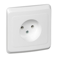 ЭТЮД Розетка скрытая без заземления без шторок белая (Systeme Electric) PC16-001B
