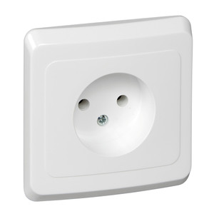 ЭТЮД Розетка скрытая без заземления без шторок белая (Systeme Electric) PC16-001B