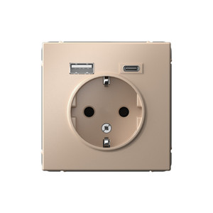 ARTGALLERY розетка 16А с 2 USB A+C, 5В/2,4А/3,0А, 2х5В/1,5А, механизм, песочный (Systeme Electric) GAL001232