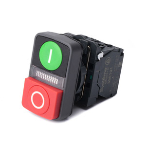 Кнопка двойн SB5 в сборе модуль 22мм pI+сиг ламп+кр выстО пластик 230ВАС 1НО+1НЗ (Systeme Electric) SB5AW73731M5