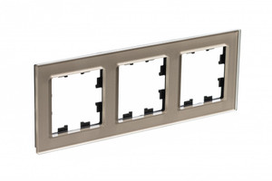 Рамка трехпостовая ATLASDESIGN NATURE, ОРГАНИЧЕСКОЕ СТЕКЛО ШАМПАНЬ (Systeme Electric) ATN320503