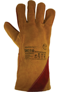 Краги спилковые пятипалые на флисовой подкладке, с усиленной накладкой на ладони и  кевларовой нитью, ArmProtect SK110, р.10 (Азбука Защиты) 4631161388469