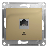 GLOSSA Розетка компьютерная RJ45 категория 5е в рамку титан (Systeme Electric) GSL000481K
