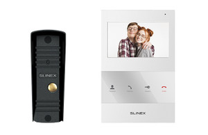 Комплект видеодомофон+вызывная видеопанель SQ-04 White + ML-16HR Black (SLINEX) SQ 04 Wh/ML16HR Bl
