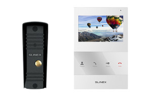 Комплект видеодомофон+вызывная видеопанель SQ-04 White + ML-16HR Black (SLINEX) SQ04M Wh/ML16HR Bl