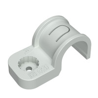 Крепеж-скоба пластиковая односторонняя для прямого монтажа серая в п/э д20 (50шт/600шт уп/кор) (Промрукав) PR13.0369