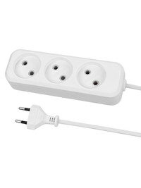 Удлинитель 3 гнезда. 3 метра.б/з.6 А. 1380 Вт. белый. НАРОДНЫЙ (TDM ELECTRIC) SQ1303-1201