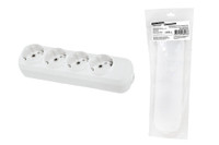 Колодка розеточная 4 гнезда 2П+3 16А 250В белая серии Народная (TDM ELECTRIC) SQ1806-0420
