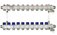 Коллекторная группа SSM-10R set 10 контуров 1'X3/4' с термостатическими клапанами и кронштейнами (Ридан) 088U0980R