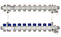 Коллекторная группа SSM-10R set 10 контуров 1'X3/4' с термостатическими клапанами и кронштейнами (Ridan) 088U0980R