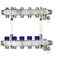 Коллекторная группа SSM-5R set 5 контуров 1'X3/4' с термостатическими клапанами и кронштейнами (Ридан) 088U0975R