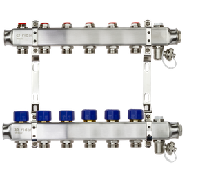 Коллекторная группа SSM-6R set 6 контуров 1'X3/4' с термостатическими клапанами и кронштейнами (Ridan) 088U0976R